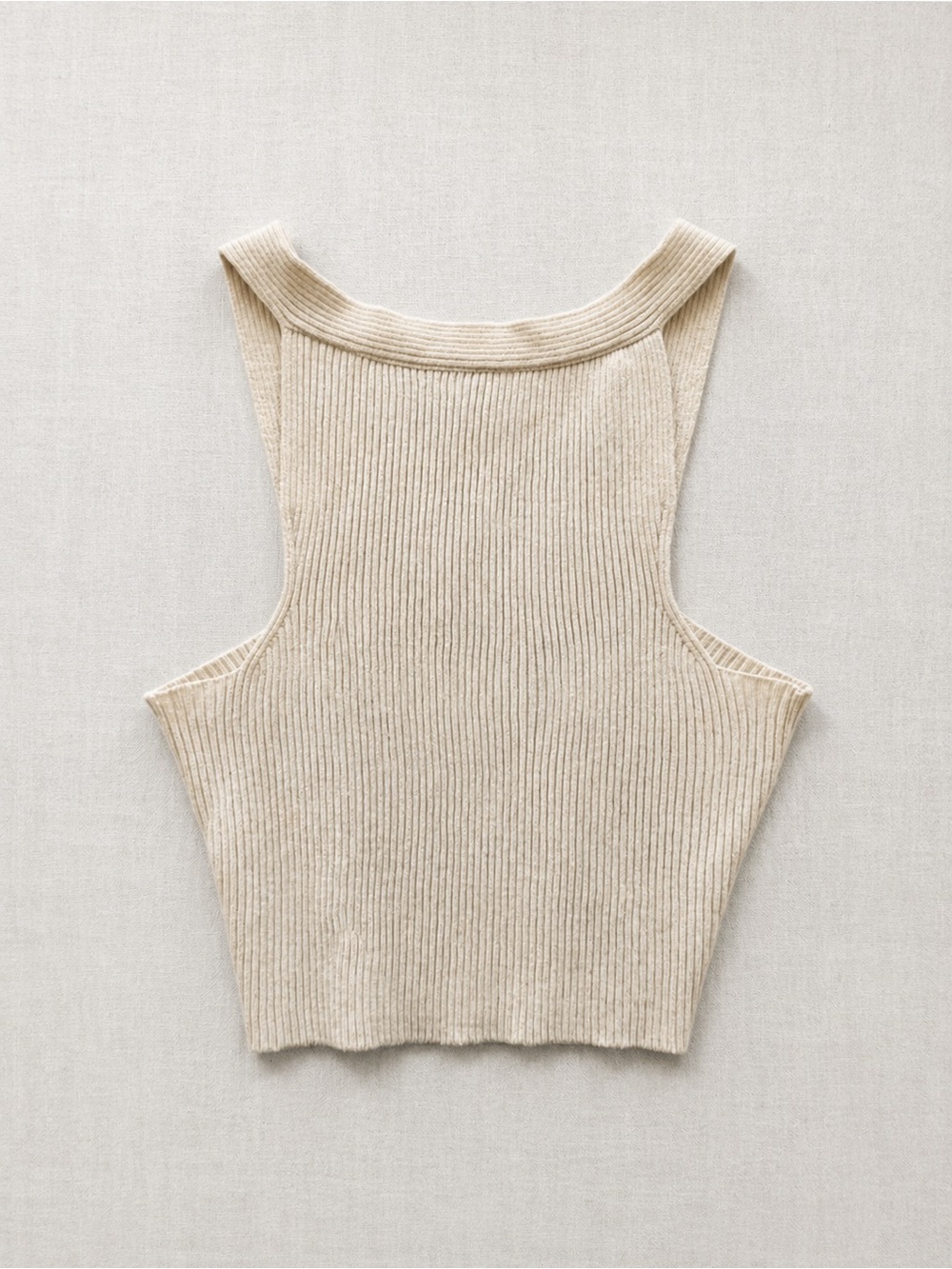 ASOS Cream Ribbed Racerback Crop Tank